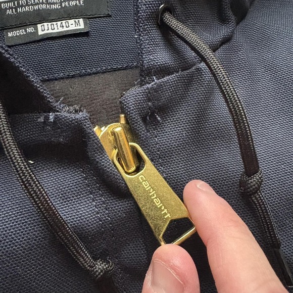 Carhartt Jacket Mens 4XL Dark Navy Loose Fit Duck Insulated Hooded Active 103940 - Picture 9 of 13